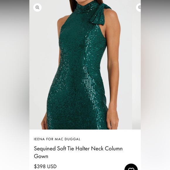 Mac Duggal New Long Holiday Gown Green Size 2 - Picture 2 of 4